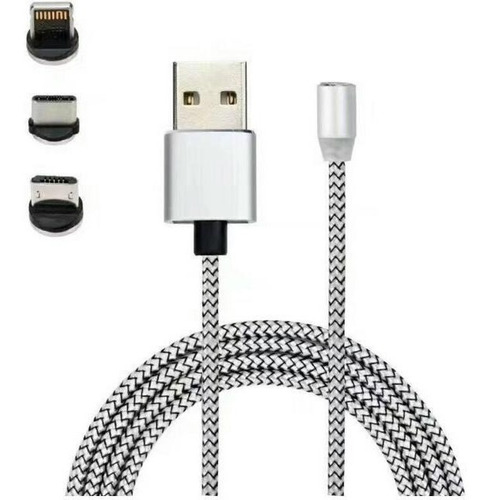 Cable Magnético Universal 3 En 1 Con Luz Led  360°