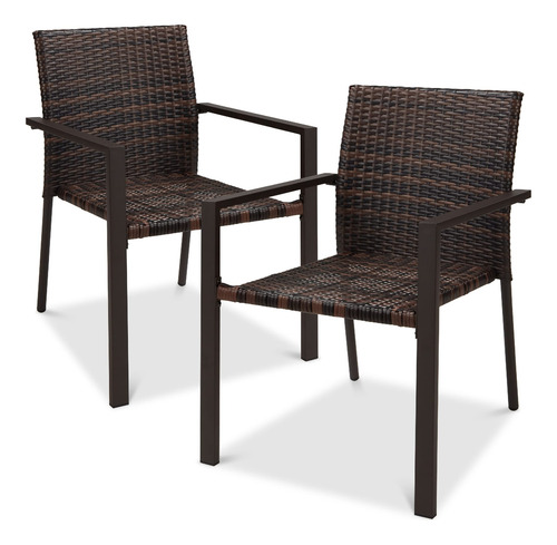 Juego De 2 Sillas De Comedor De Mimbre Para Exteriores Best