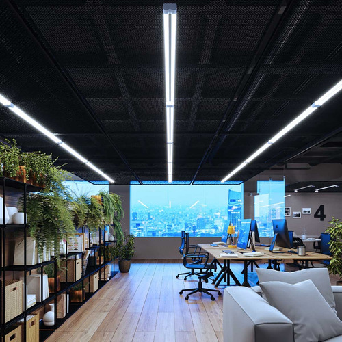 Lámpara Led De Sobreponer En Techo 2x18w Illux Tl-3418 Estructura LUZ FRIA 6500K