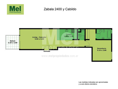 Impecable 2 Ambientes Luminoso Suite Vestidor Baño Toil