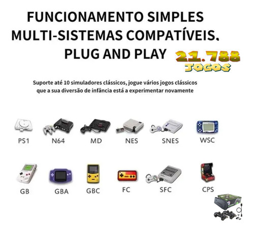 Game Stick Lite 4k 2 Controle +20mil Jogos Presente Dia Mães