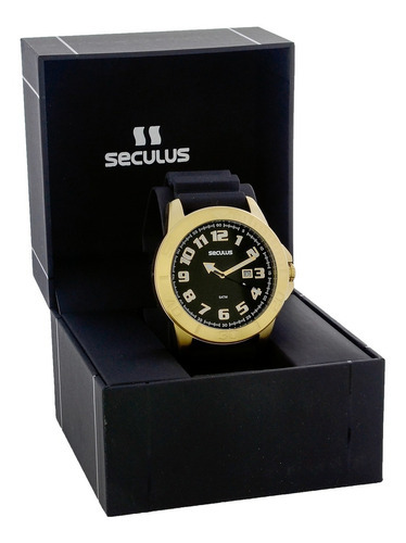 Relogio Seculus Masculino 20933gpsvdu2 Dourado Preto