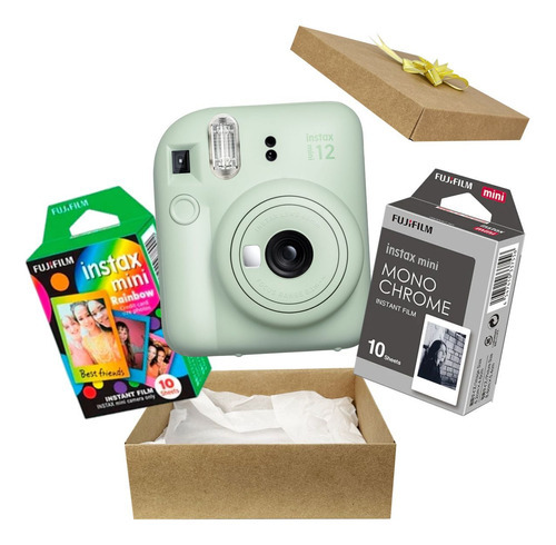 Instax Mini Revela Foto Com Filme Preto Branco + Rainbow Cor Verde