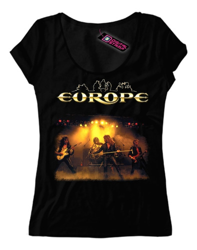 Remera Europe Rock Band 8  Mujer Dtg Premium
