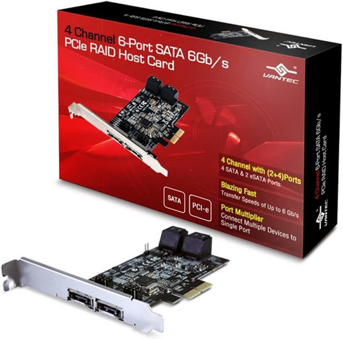Vantec 6-port Sata Ii 150 Pci Host Card With Raid 6mbit/s Ad