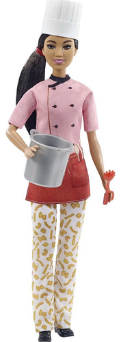 Barbie Pasta Chef Fashion Doll, Morena Con Sombrero Blanco,