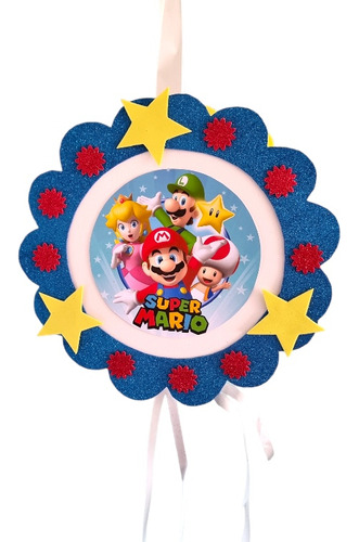 Piñata Mario Bross Súper Mario Bross Azul 