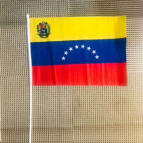Bandera De Venezuela Medidas 44x30cm Asta 60