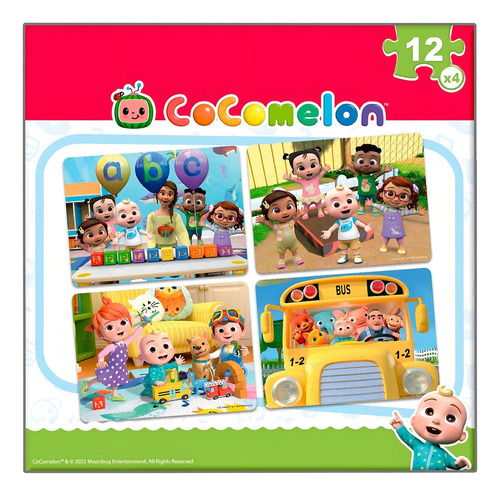 Cocomelon Rompecabezas 4 En 1 Con 12 Piezas 38x28 Novelty