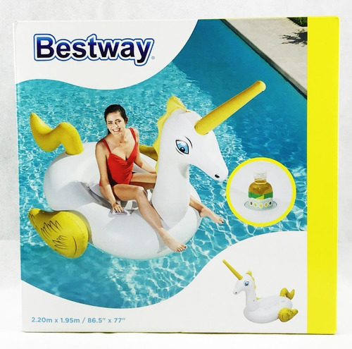 Super Colchoneta Inflable Bestway Unicornio Grande Pileta