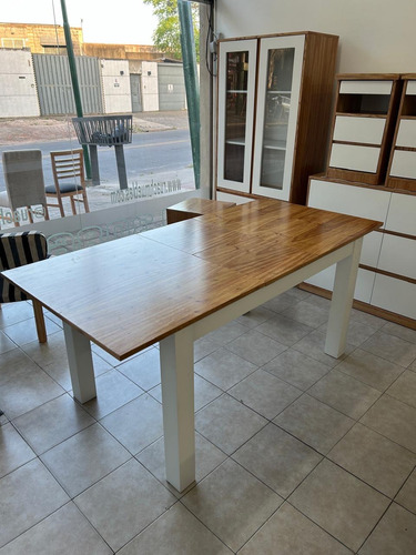 Mesa De Comedor Extensible Paraíso Y Blanco Paraíso Blanco