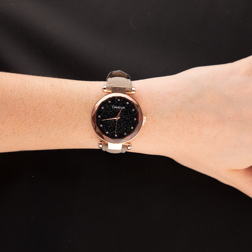 Reloj Dama Corte Diamante Análogo Piedra Casual