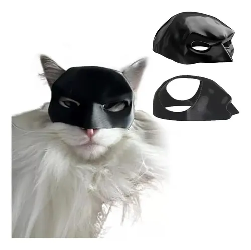 Máscara De Batman Para Gatos – Diseño 3D Negro – Disfraz Divertido Para Halloween Y Cosplay De Mascotas