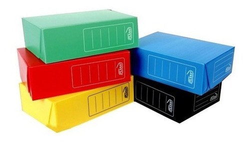 Caja Archivo Plastica Oficio Plana 36x25x12 Cm Colores X 10