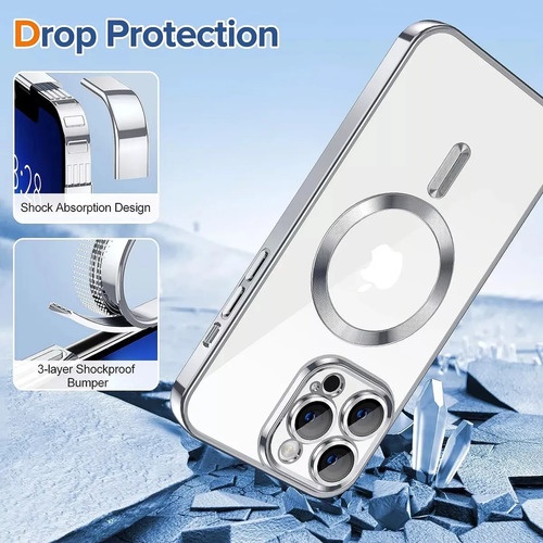 Funda Iphone 15 Pro Compatible Magsafe Protector De Cámara Violeta Magsafe Violeta