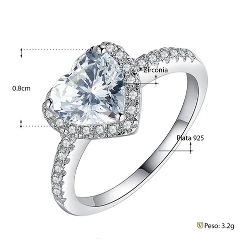 Anillos de online corazon plata
