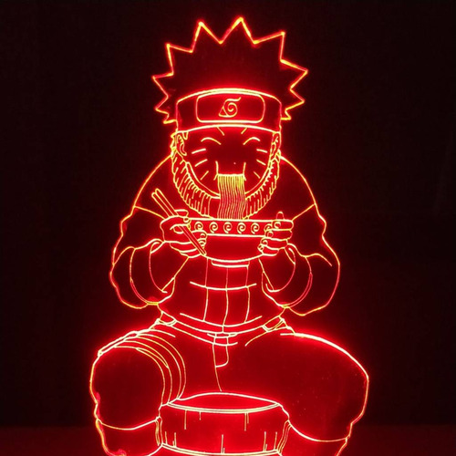 Abajur De Mesa P/ Ler Mangá Naruto Comida Desenho Nerd 3d