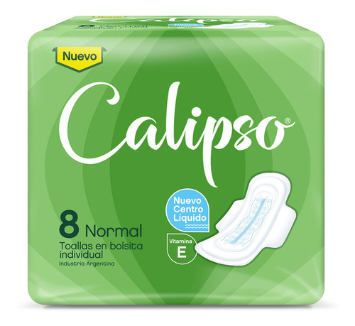 Imagen 2 de 2 de Toallitas Femeninas Calipso Normal X8 Unidades