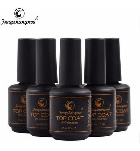 Kit Com 6 Top Coat Pretinho Do Poder Fengshangmei Selante Cor Transparente