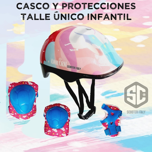 Rollers Patin 2 En 1 Extensibles Unicornio +proteccion Casco