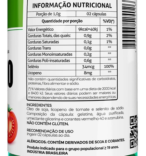 Imagem 3 de 3 de 3 Potes Licopeno + Selênio 500mg 60cps Fitoprime