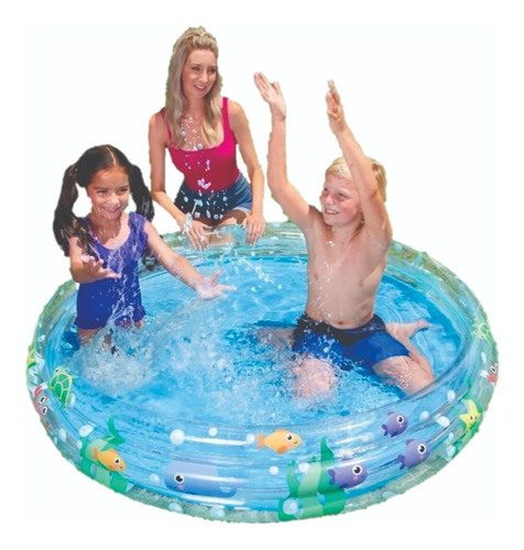 Pileta 3 Aros Mundo Marino Inflable Chica Bestway 152x30