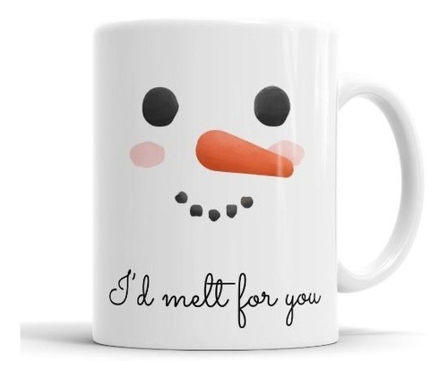 Taza Navideña Snowman. Me Derrito Por Ti. Tazas De Navidad.