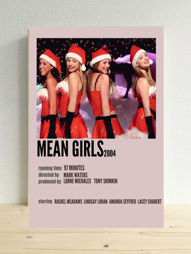 Cuadro Chicas Pesadas Mean Girls Navid Pelicula Regalo 20x30