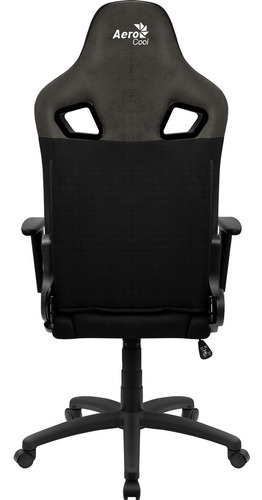 Silla de escritorio AeroCool Earl gamer ergonómica negra con tapizado de aerosuede