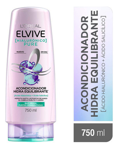  Acondicionador Hialuronico Pure Elvive L'oréal Paris 750 Ml