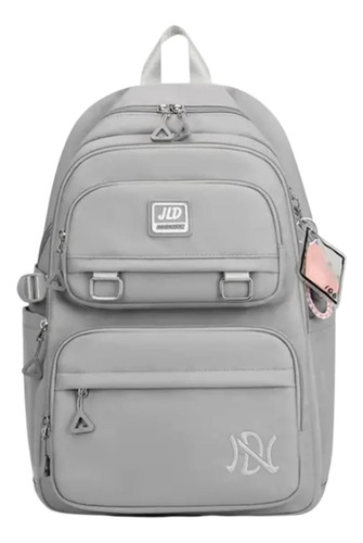 Mochila Juvenil Gran Capacidad Unisex Impermeable Gris