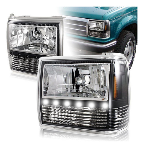 Ranger 89-92 Explorer 91-94 Par Faros Led Negros