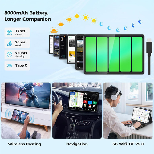 Tableta Android Con Teclado, Tableta Android 15 De 10 Pulgad