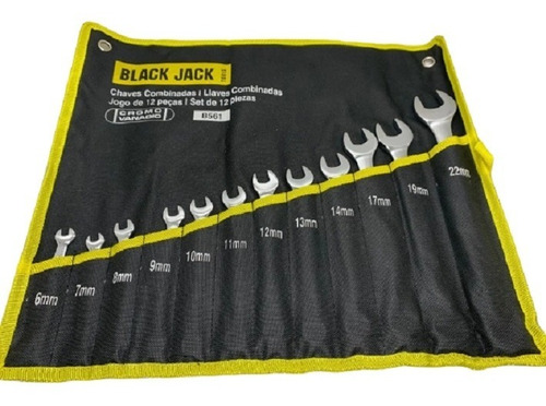 Juego Llaves Combinada 12pz Black Jack 6 A 22mm Fija Set