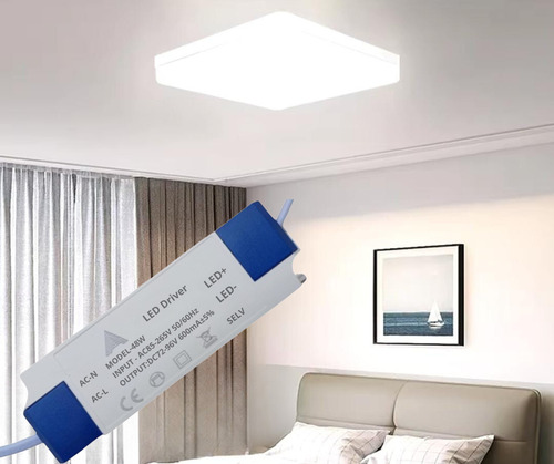 10 Reator Led Driver 48w Plafon Sobrepor Embutir 600m Bivolt Bi-volt