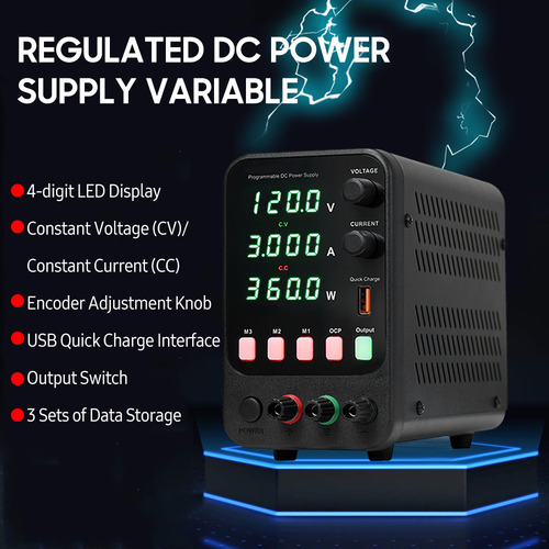 Fuente De Alimentación Dc Variable De Banco, 120 V, 3 A, Pan