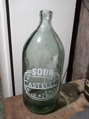 1/2-antiguo Sifon Soda Castelli Vidrio Verde Acido Sin Pico