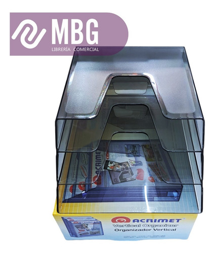 Imagen 5 de 7 de Organizador Vertical Triple Acrimet Para Mesa O Pared