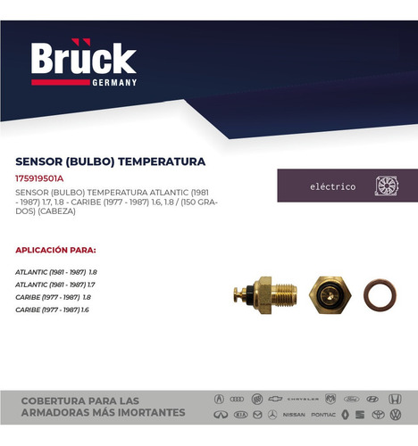 Bulbo Sensor Temperatura Caribe 1980 1.6 8v 175919501a