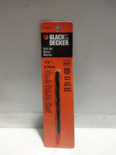 Mecha Para Metal Y Madera Blackanddecker 1/4 