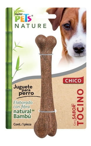 Juguete Hueso Bambu Chico Sabor Tocino Perro Fancy Pets