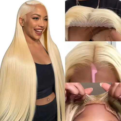 Peluca Larga Rubia 613, Color Gris Plateado, 28 Pulgadas, En