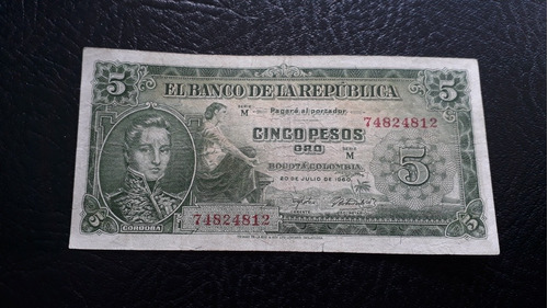 Colombia  5 Pesos Oro 1960