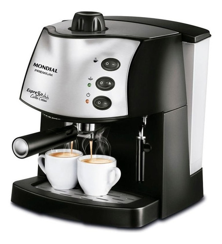 Máquina de Café Expresso Coffee Cream Premium C-08 Preta e Prateada Mondial 120V