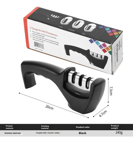 Afilador De Cuchillos Portátil De 3 Etapas Para Cocina