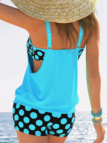 Traje De Baño Dama 2 Piezas Bañador Tankini Playa Para Mujer
