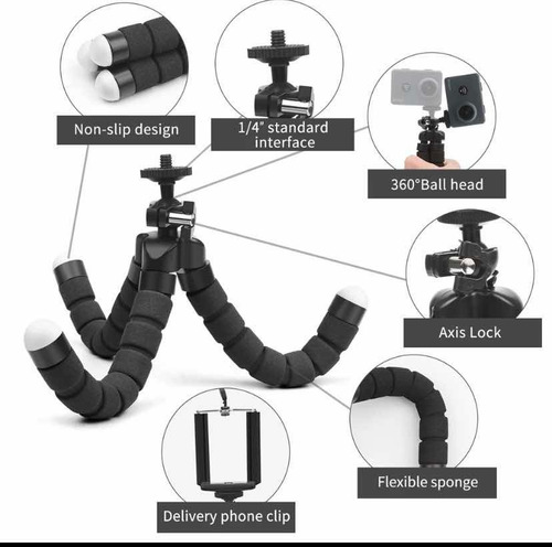 Trípode Con Control Remoto Tipo Pulpo Flexible Para Telefono