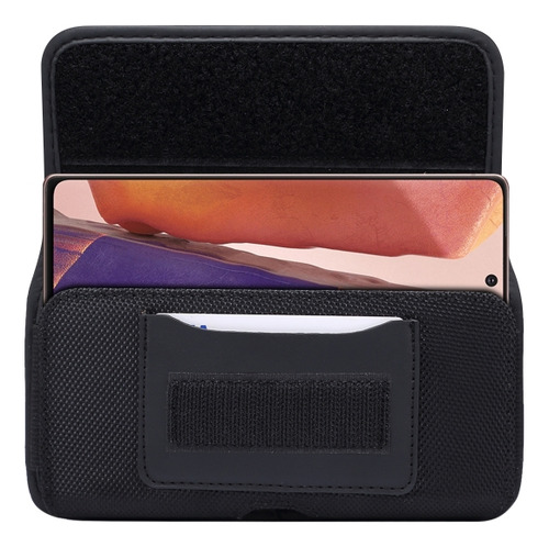 Funda Negra De Cuero Tipo Riñonera Para Hombre