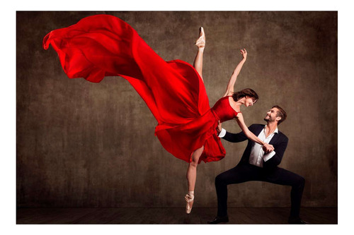 Vinilo 40x60cm Baile Salsa Pareja Bailando Ballet Dance