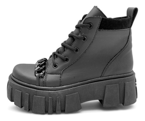 Borcego Bota Moda Bragué Mujer Cuero Veggie Botineta Negro